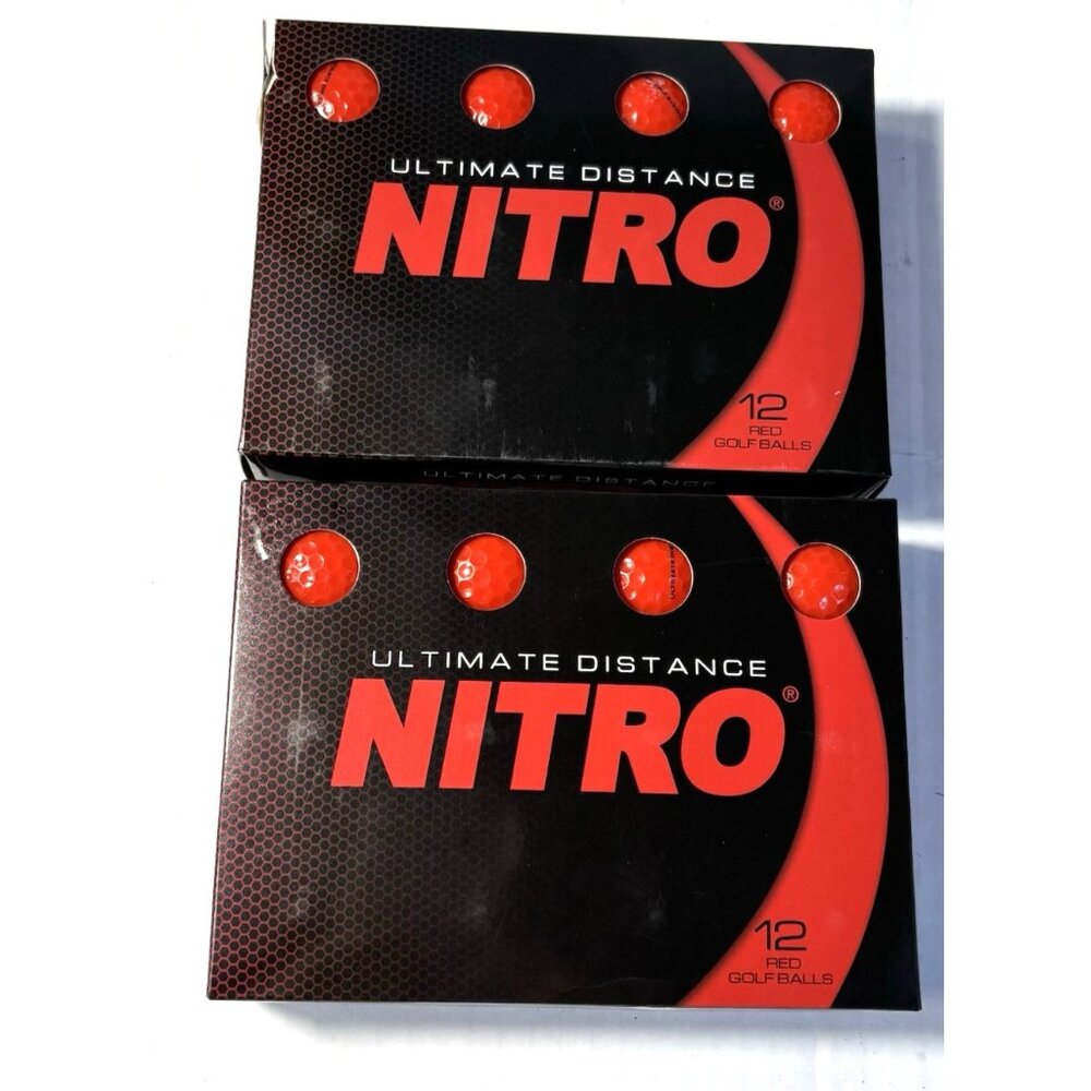 Nitro Ultimate Distance Red Golf Balls 2 Pkg 24 Balls USGA Guidelines
